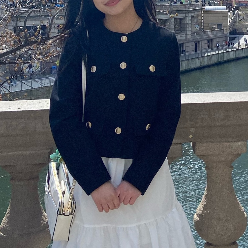 Zara Black Jacket with Gold Buttons